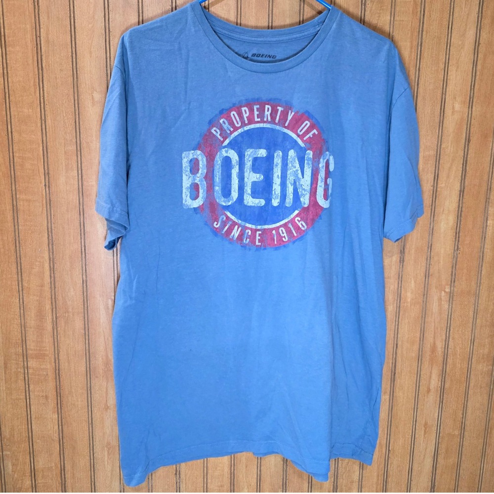 Boeing Graphic T-Shirt‎ Crew Neck Short Sleeve Casual Mens 2XL
